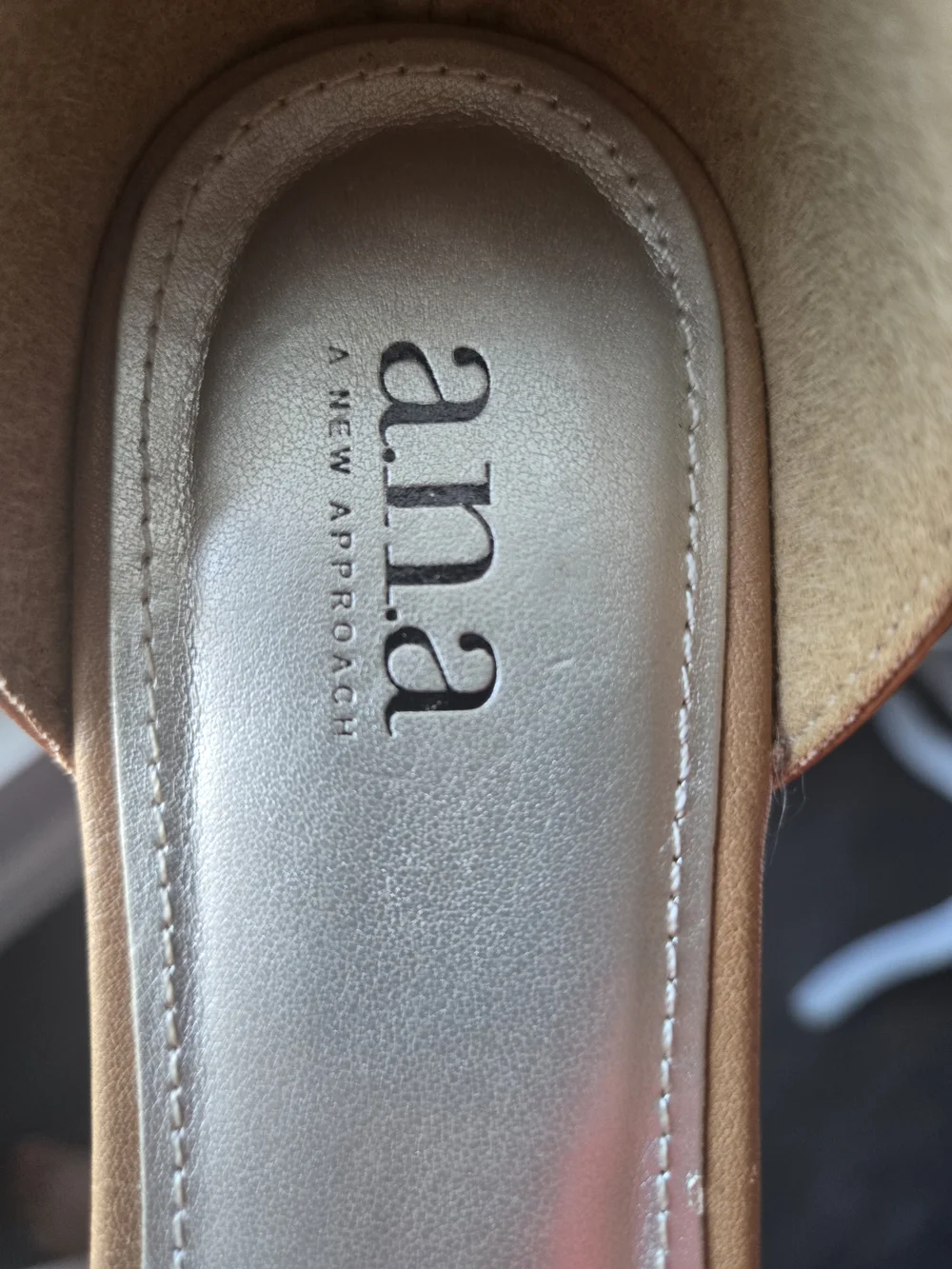 a.n.a A New Approach Darell Ankle Strap Ballet Flats Tan Suede Pointed Toe 8